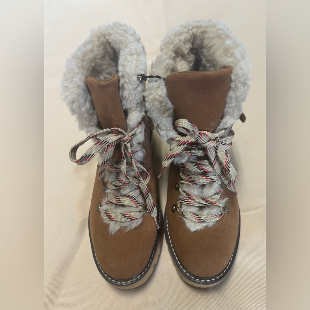 Time and‎ Tru Tan Brown Faux Fur Sherpa Lined Boots